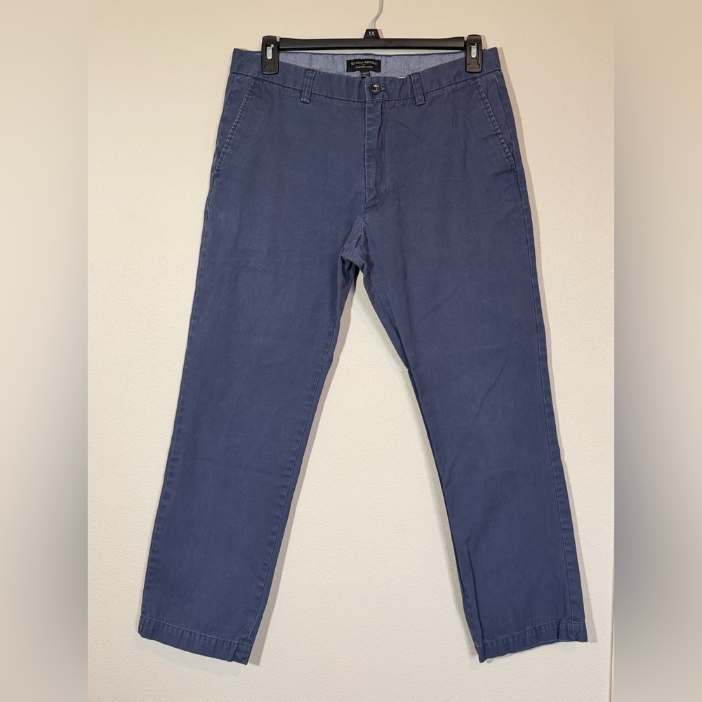 Banana Republic Men's Blue Cotton Chinos, Size 34 x 32 (bundle with a shirt)